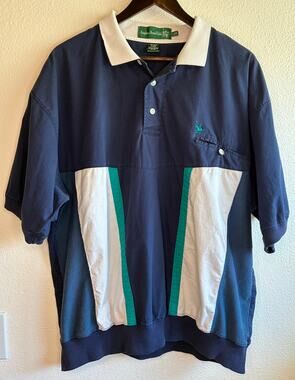 VTG KNIGHTS OF THE ROUND TABLE | Polo Shirt 1/4 Button Color Block | 2XL